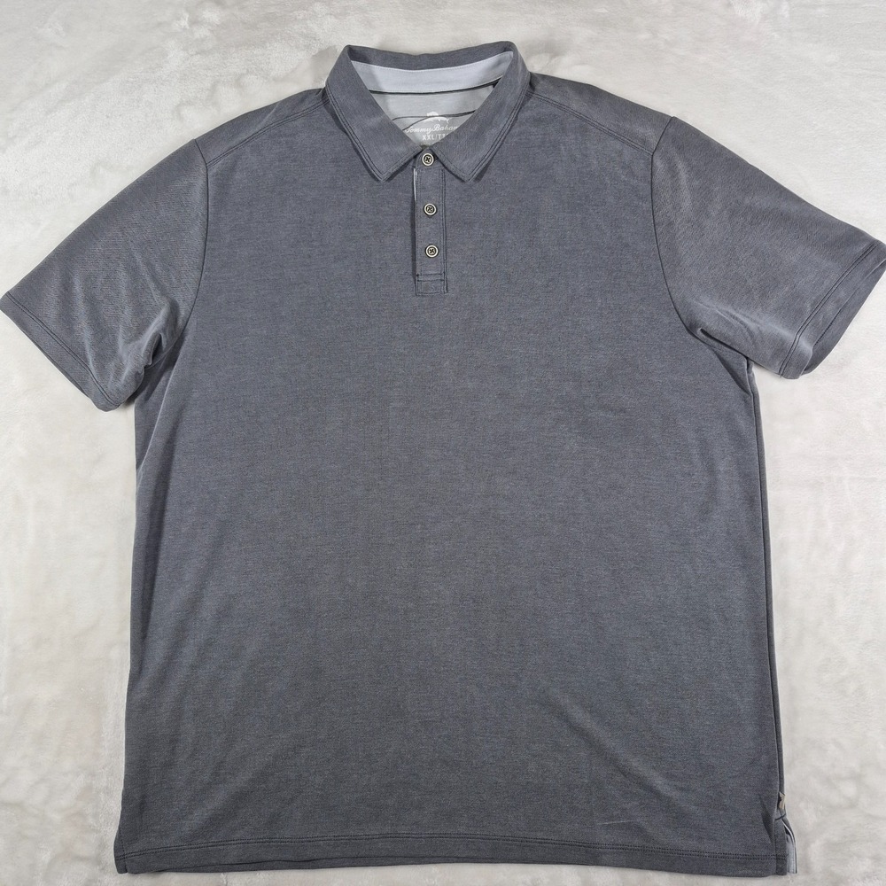 Tommy Bahama Shoreline Surf Polo Men's 2XL XXL Gray Solid Short Sleeve Golf NWOT